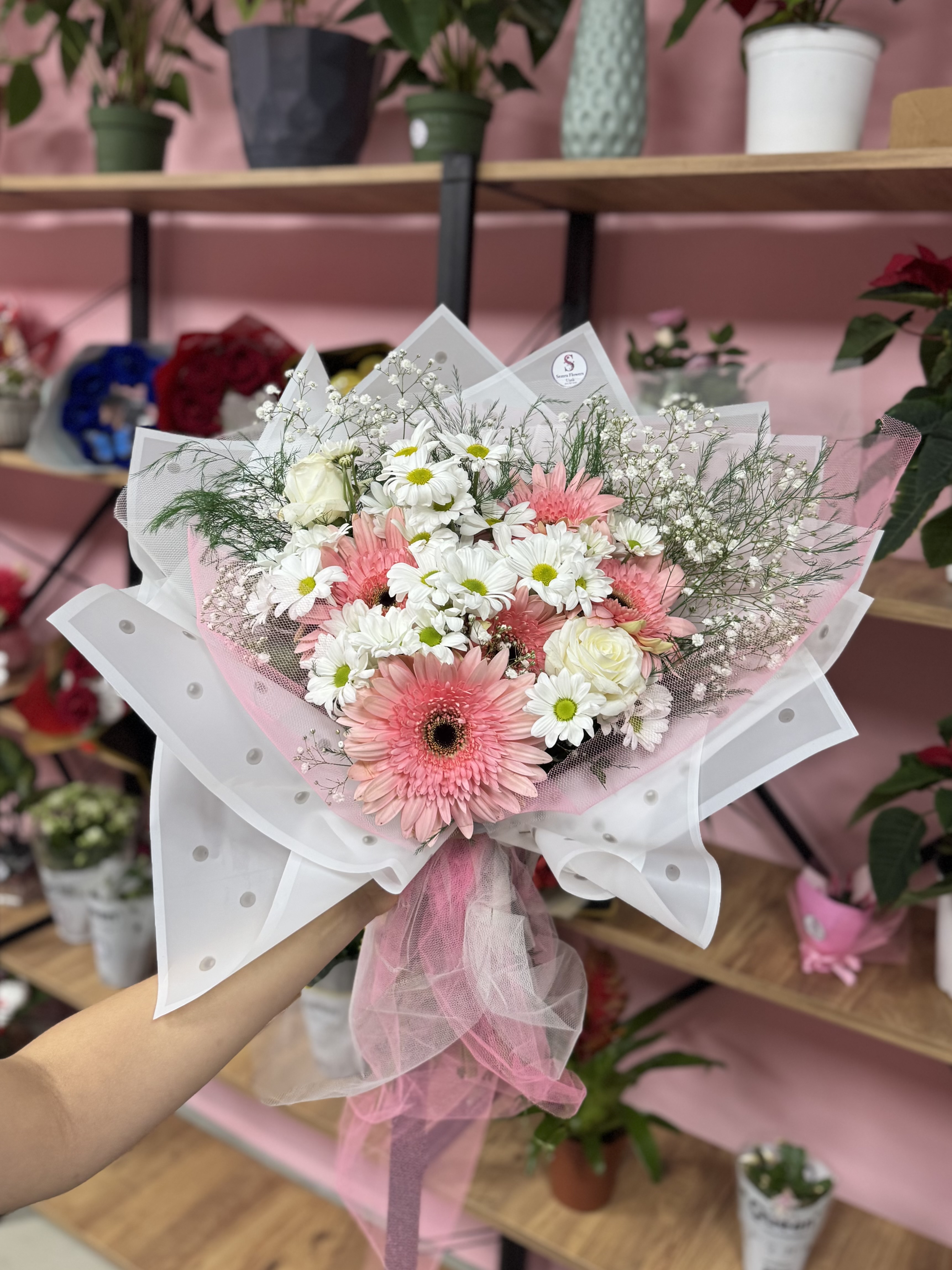 Beyaz&Pembe Karışık Buket